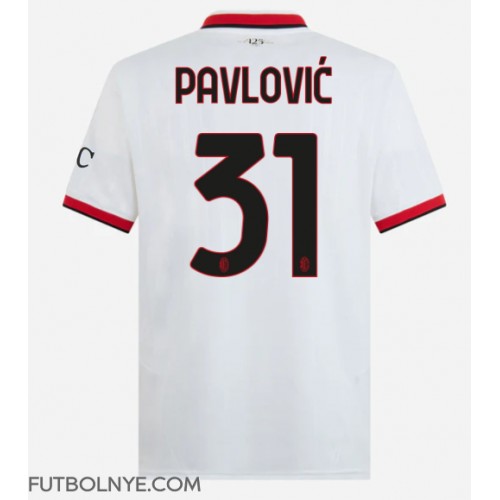 Camiseta AC Milan Strahinja Pavlovic #31 Visitante Equipación 2024-25 manga corta